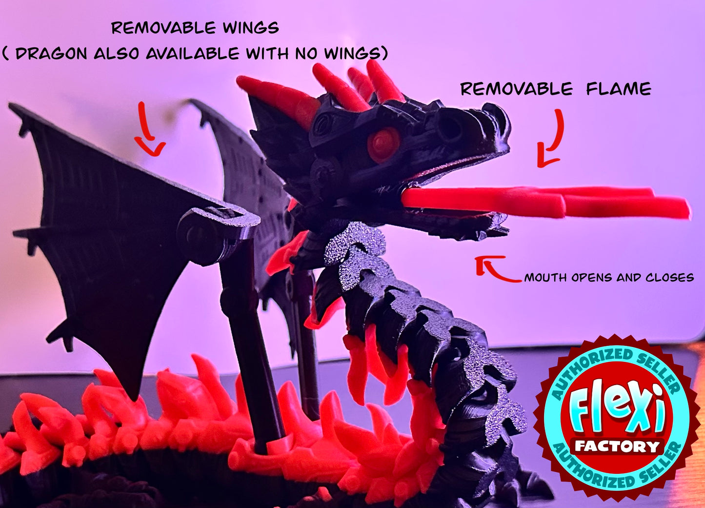 Red Glow Mech Dragom