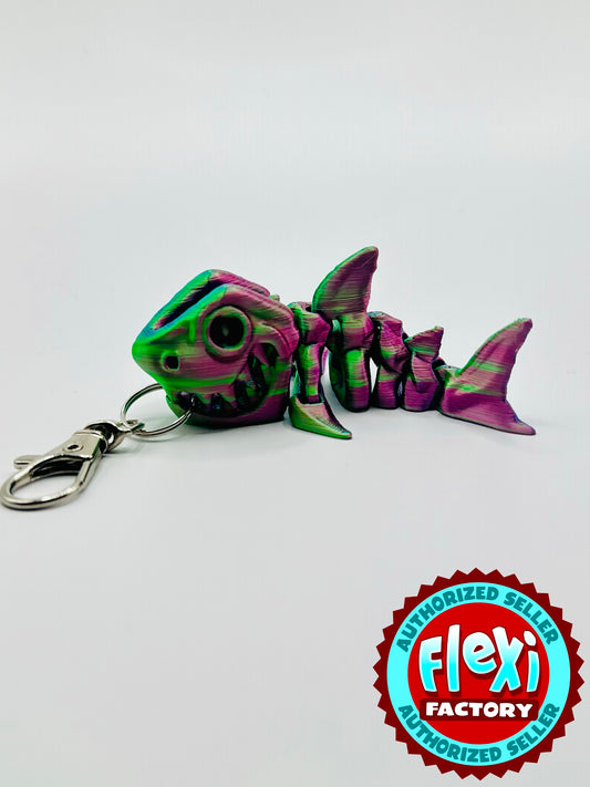 Skeleton Shark Keychain