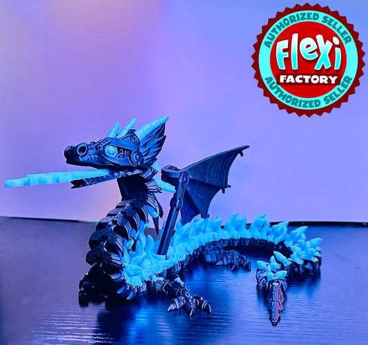 Blue Glow Mech Dragon